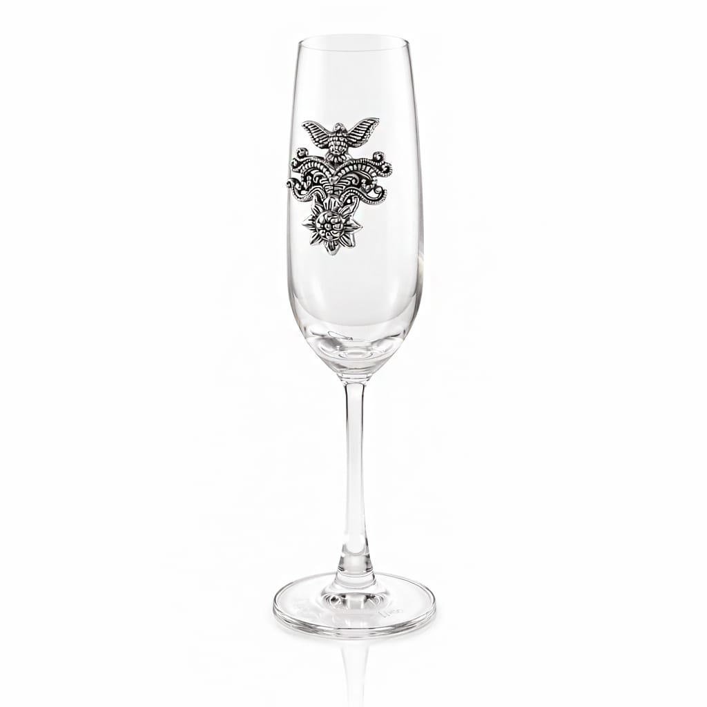 Crested Champagne Flute